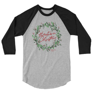 Nashville Hometown Christmas Wreath 3/4 Sleeve Raglan Shirt