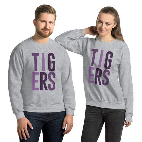 Tigers Spiritwear - Tall Letters Gildan Crewneck Sweatshirt