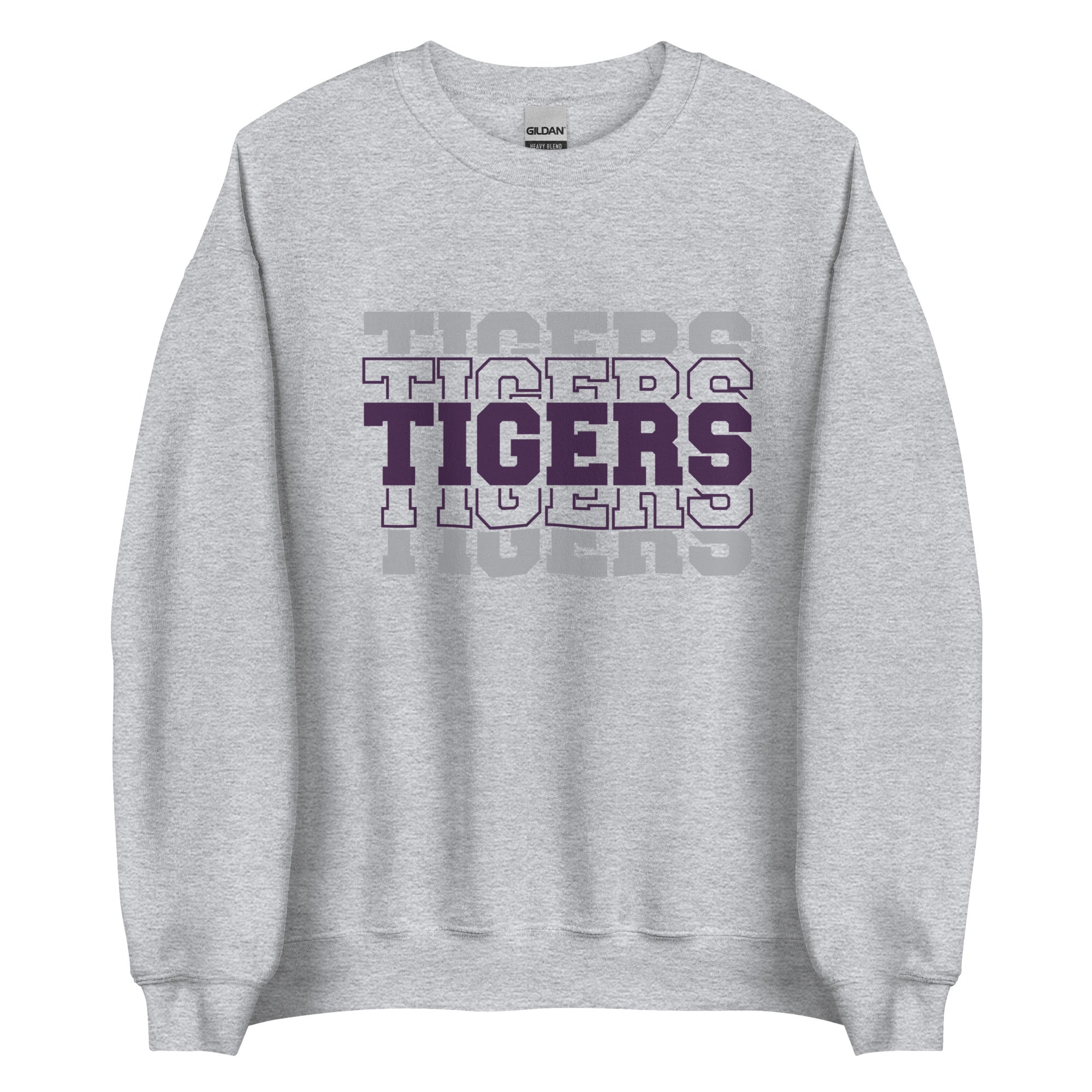 Tigers Spiritwear - Multi Tigers Gildan Crewneck Sweatshirt