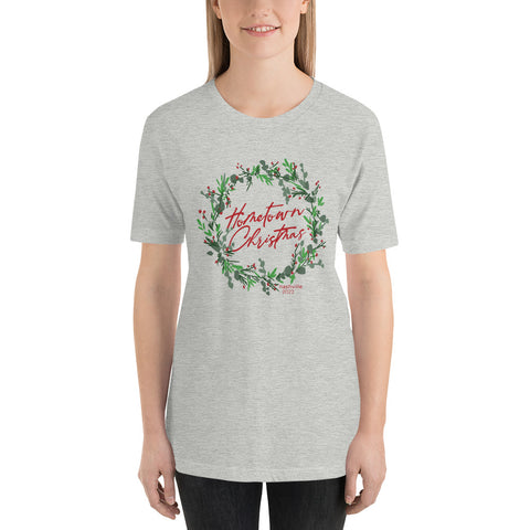 Nashville Hometown Christmas Wreath Unisex Short Sleeve Tshirt